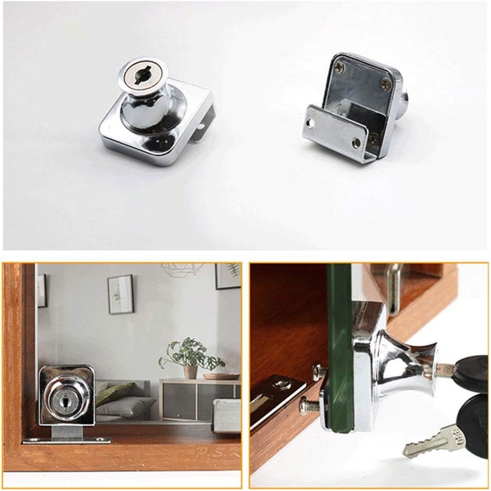 Keyed Alike Single Glass Door Lock for Cabinets and Showcases - Zinc Alloy Furniture Hardware