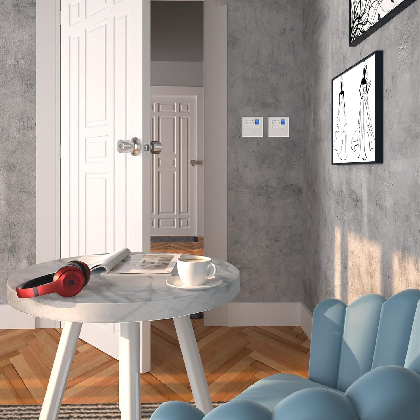 Keyed Entry Door Knob with Lock and Key for Front Door - Satin Nickel, Ideal for Commercial and Residential Use in Bedroom and Bathroom