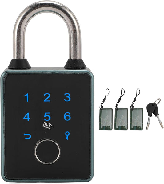 Keyless Biometric Fingerprint Padlock with APP Control - Heavy Duty Outdoor Locker Lock for Gym, Door, Luggage, Suitcase