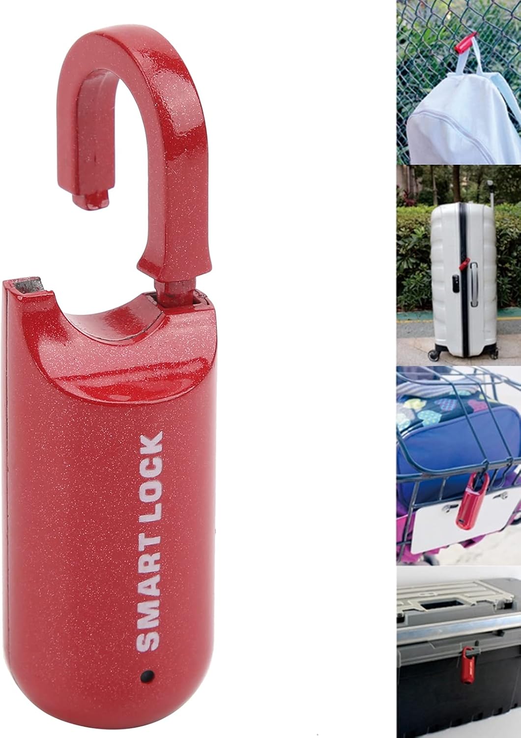 Keyless Biometric Fingerprint Padlock with LED Indicator - Secure for Doors, Cabinets, Backpacks, Lockers - USB Rechargeable - Emergency Unlock Feature - Stores up to 10 Fingerprints