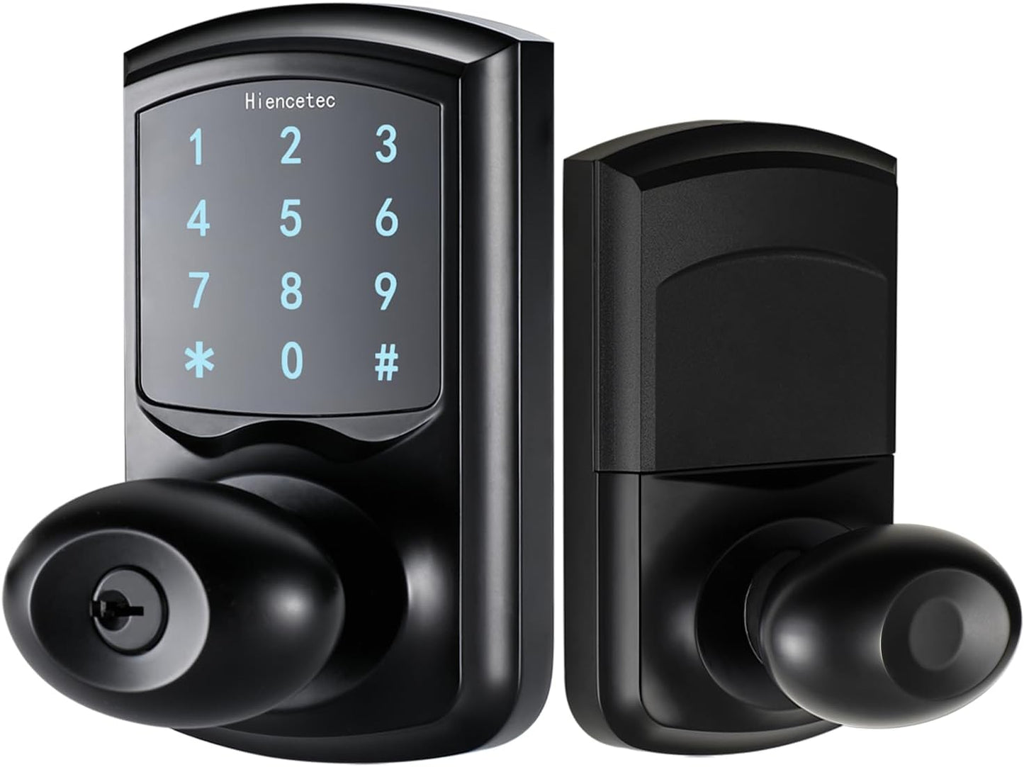 Keyless Entry Black Touch Pad Door Lock with Handle for Exterior Doors- Bedroom, Hotel, Closet, Home, House- Touchscreen Keypad- Easy Installation