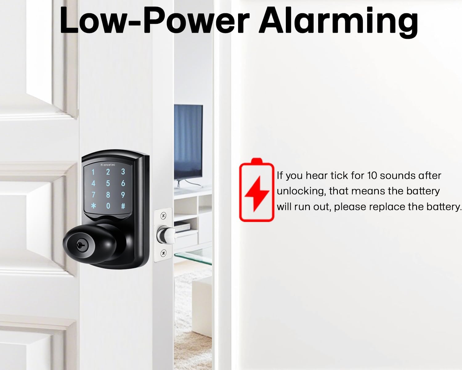 Keyless Entry Black Touch Pad Door Lock with Handle for Exterior Doors- Bedroom, Hotel, Closet, Home, House- Touchscreen Keypad- Easy Installation