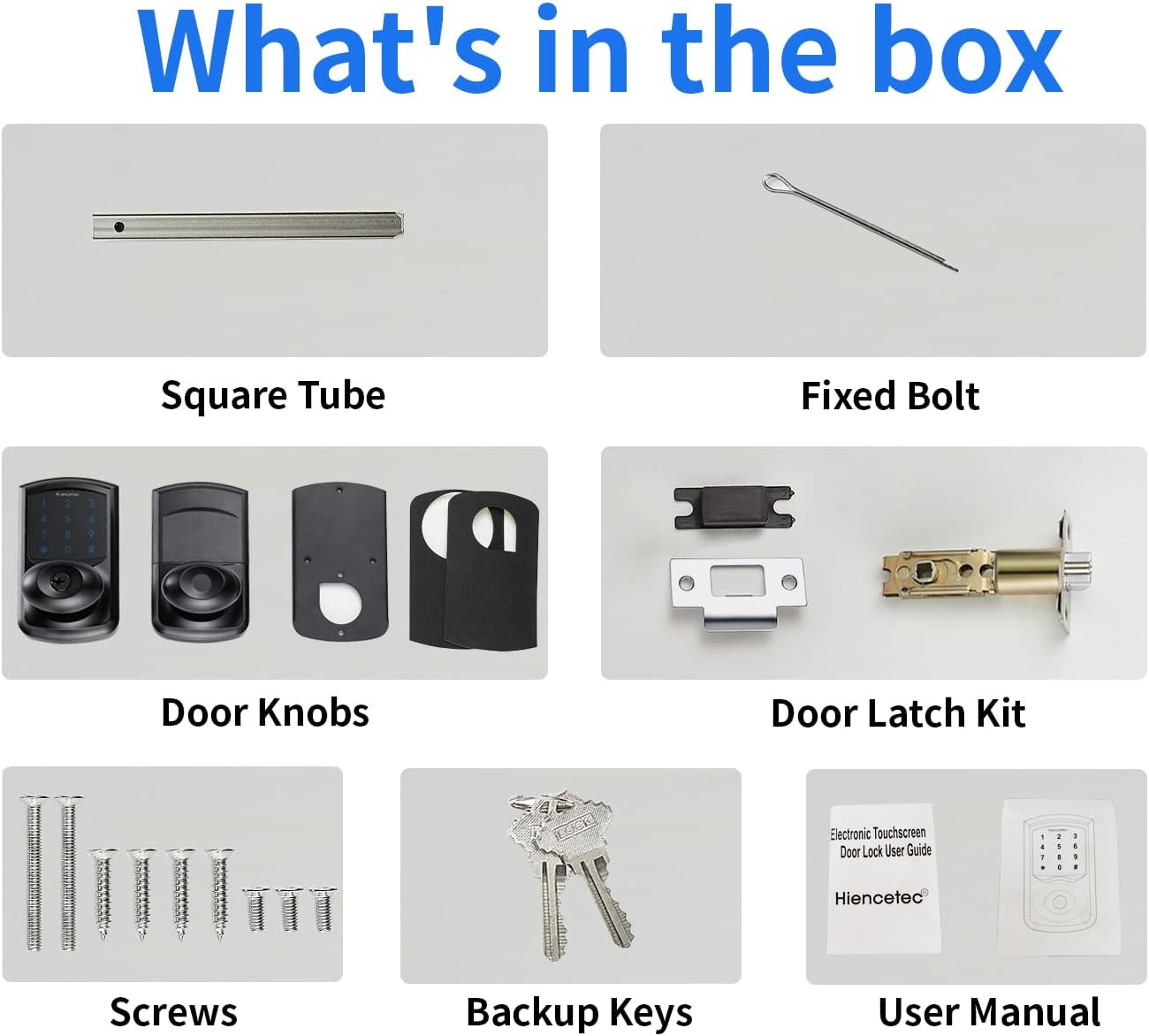 Keyless Entry Black Touch Pad Door Lock with Handle for Exterior Doors- Bedroom, Hotel, Closet, Home, House- Touchscreen Keypad- Easy Installation