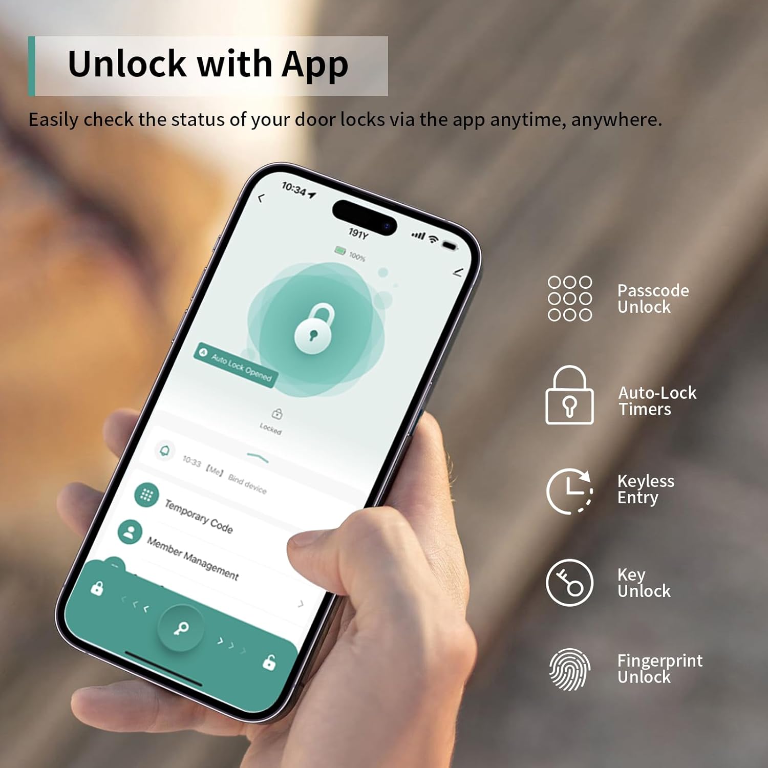 Keyless Entry Fingerprint Door Lock with Keypad and Handle for Home, Hotel, Office - IRONZON Smart Lock