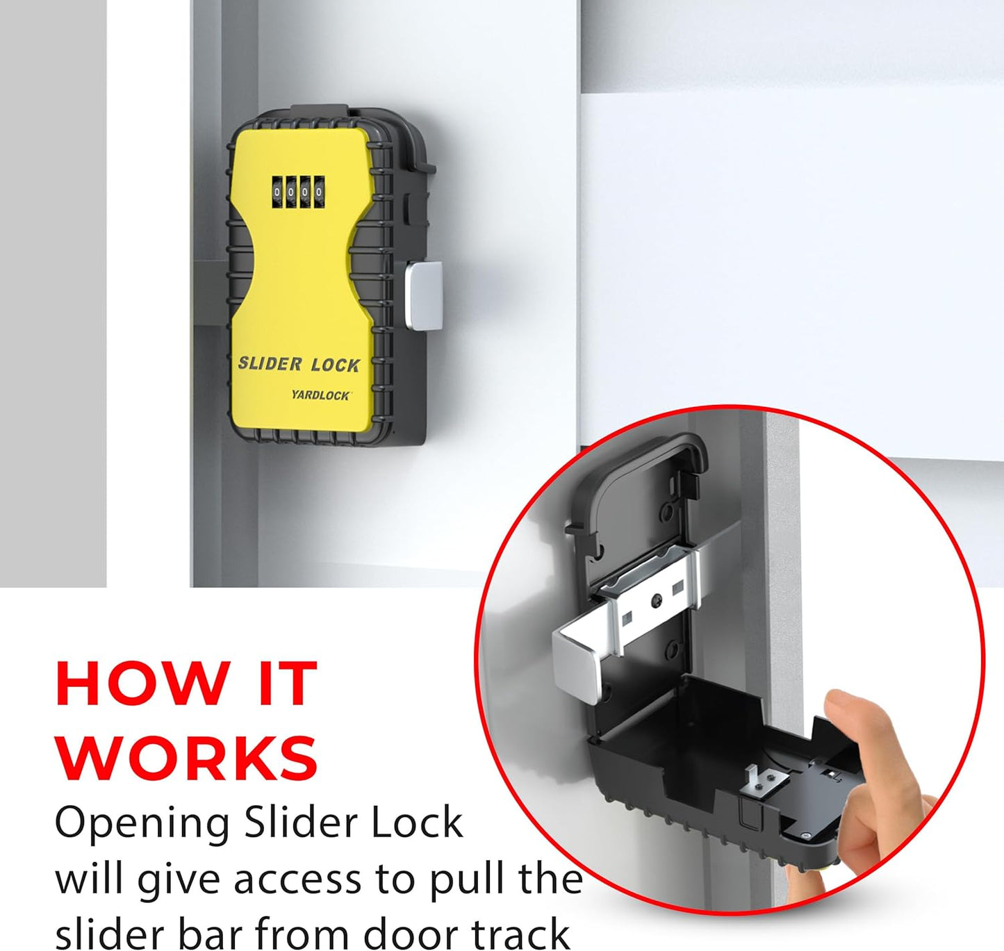 Keyless Garage Door Slider Lock - Secure Deadbolt for Residential or Commercial Garage Doors (1 Pack)