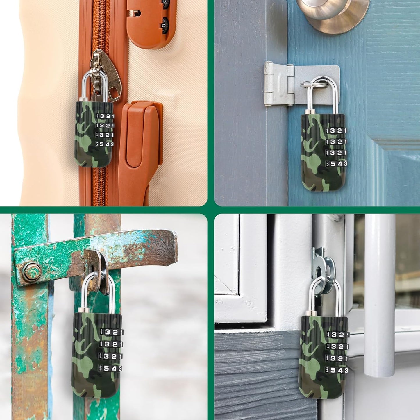 Keyless Zinc Alloy Padlocks for Gym, Luggage, School, Wallet - Set of 2 (1 Combination, 1 Smart Heart Shaped)