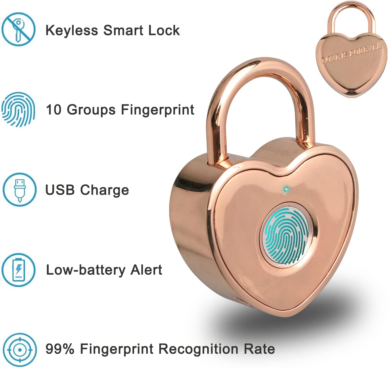 Keyless Zinc Alloy Padlocks for Gym, Luggage, School, Wallet - Set of 2 (1 Combination, 1 Smart Heart Shaped)