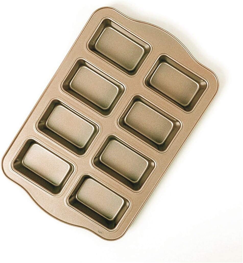 Kilimazart 8-Cavity Mini Loaf Pan - Carbon Steel Non-Stick Bakeware Tray