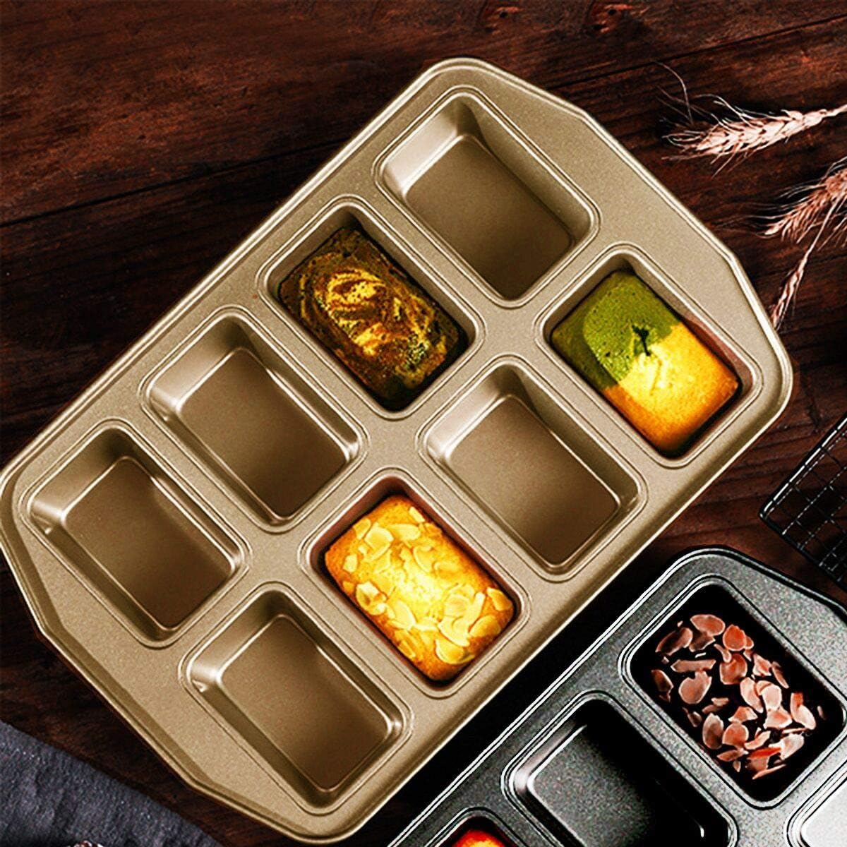 Kilimazart 8-Cavity Mini Loaf Pan - Carbon Steel Non-Stick Bakeware Tray