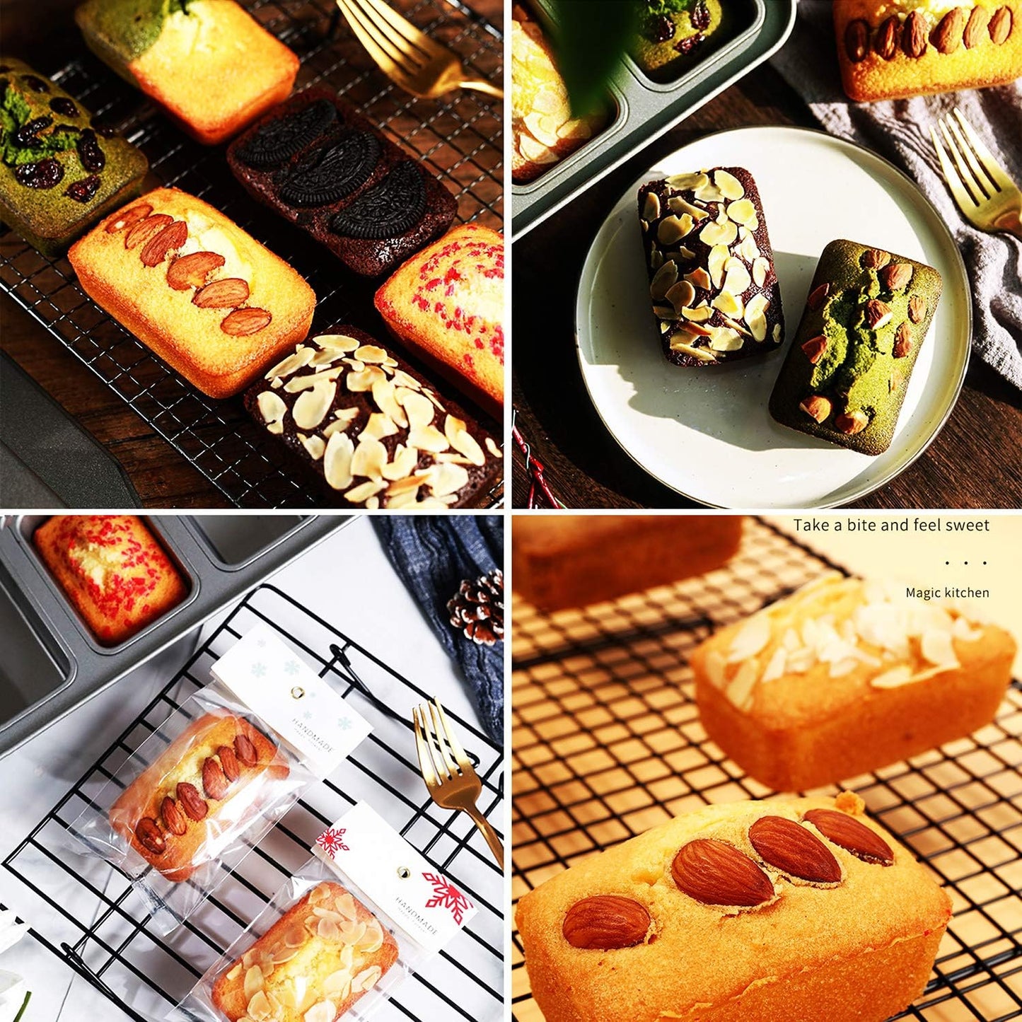 Kilimazart 8-Cavity Mini Loaf Pan - Carbon Steel Non-Stick Bakeware Tray