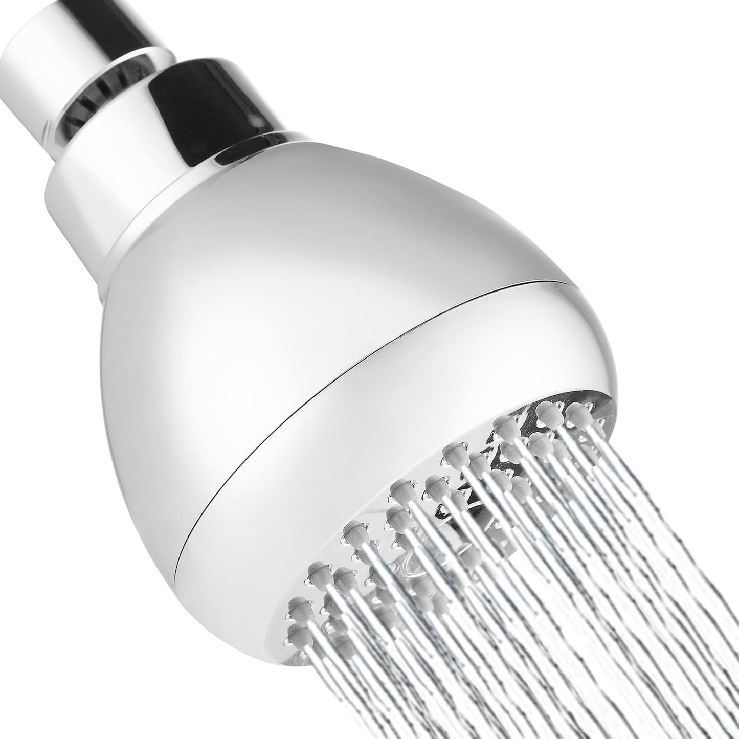 Kinbrace 3’’ Anti-Clog High Pressure Shower Head with Adjustable Swivel Brass Ball Joint - Wall Mount Fixed Showerhead for Relaxing Shower Experience, Chrome