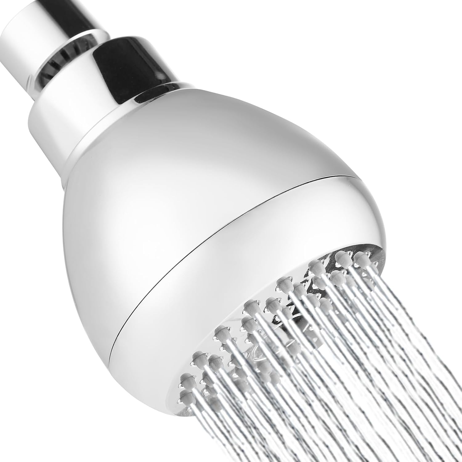Kinbrace 3’’ Anti-Clog High Pressure Shower Head with Adjustable Swivel Brass Ball Joint - Wall Mount Fixed Showerhead for Relaxing Shower Experience, Chrome