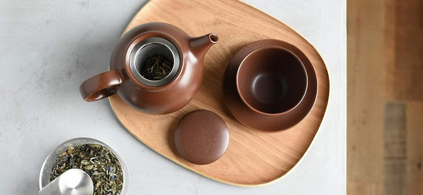 KINTO 17141 PEBBLE Teapot, 16.9 fl oz (500 ml), Moss Green - Stylish and Functional Tea Pot for Brewing Your Favorite Blends at Home