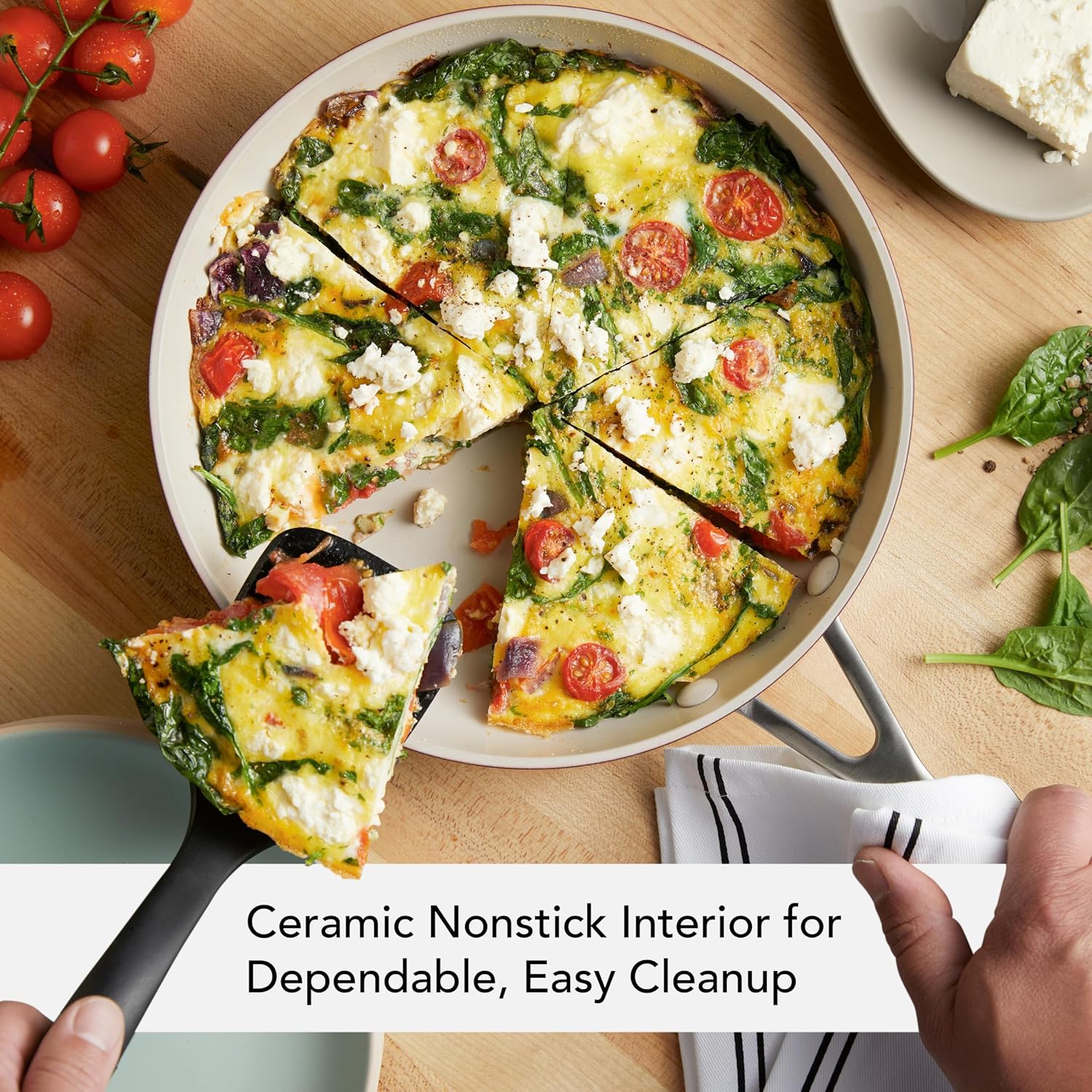 KitchenAid 10 Inch Hard Anodized Ceramic Nonstick Frying Pan in Empire Red