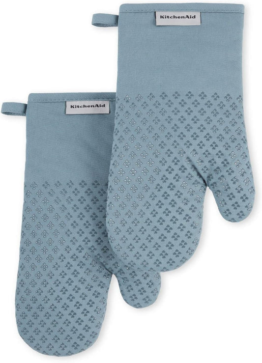 KitchenAid Asteroid Fog Blue Oven Mitt Set, 7"x12.5", 2 Piece