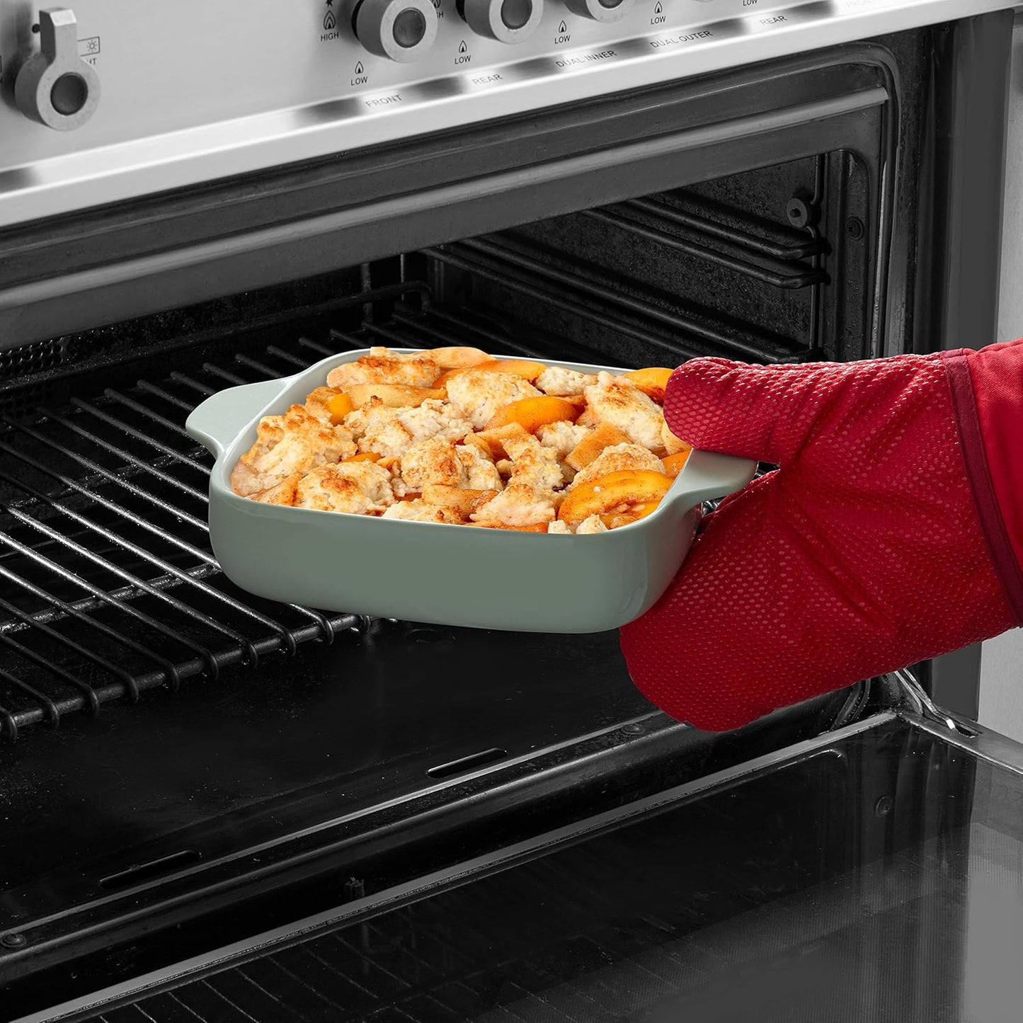 KitchenAid Pistachio Square Baker, 2-Quart Vitrified Stoneware - Durable Oven-to-Table Cookware