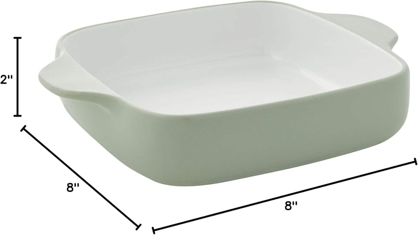 KitchenAid Pistachio Square Baker, 2-Quart Vitrified Stoneware - Durable Oven-to-Table Cookware