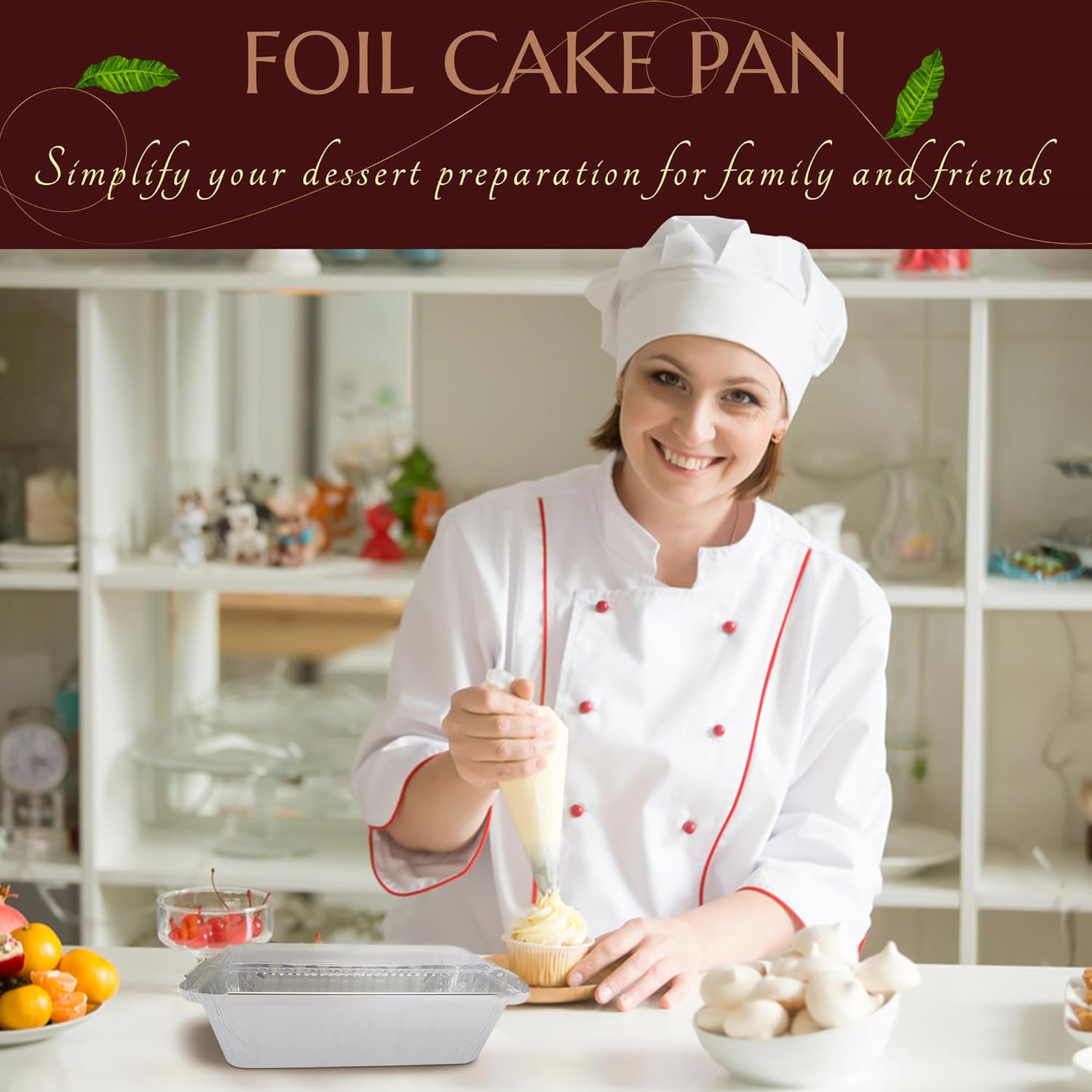 KitchenDance.com Colored 2lb. Disposable Foil Loaf Pans with Plastic Lids - Oven and Freezer Safe - Pack of 25 Silver Pans