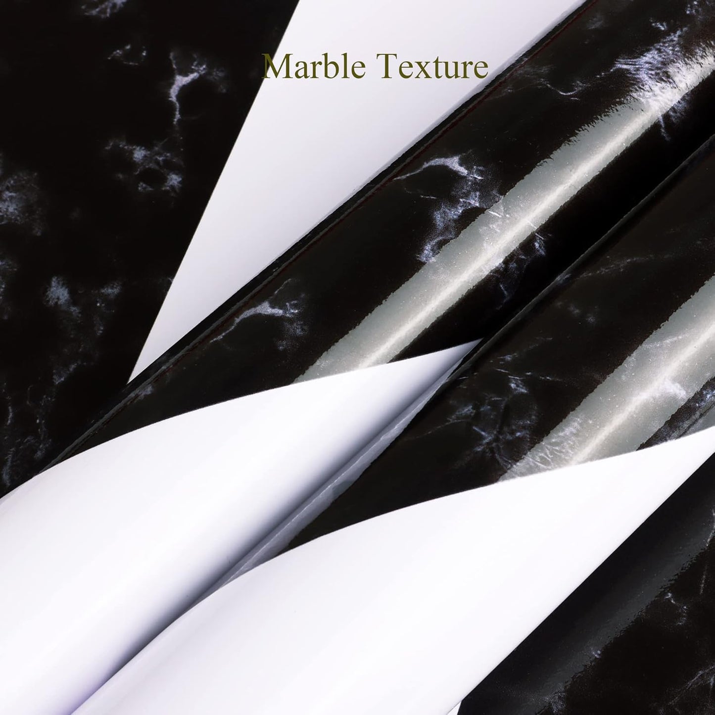 Kitico 16.1" x 197" Marble Black & White Peel and Stick Wallpaper - Waterproof Stripe Contact Paper - Removable Self Adhesive Decorative Wall Covering