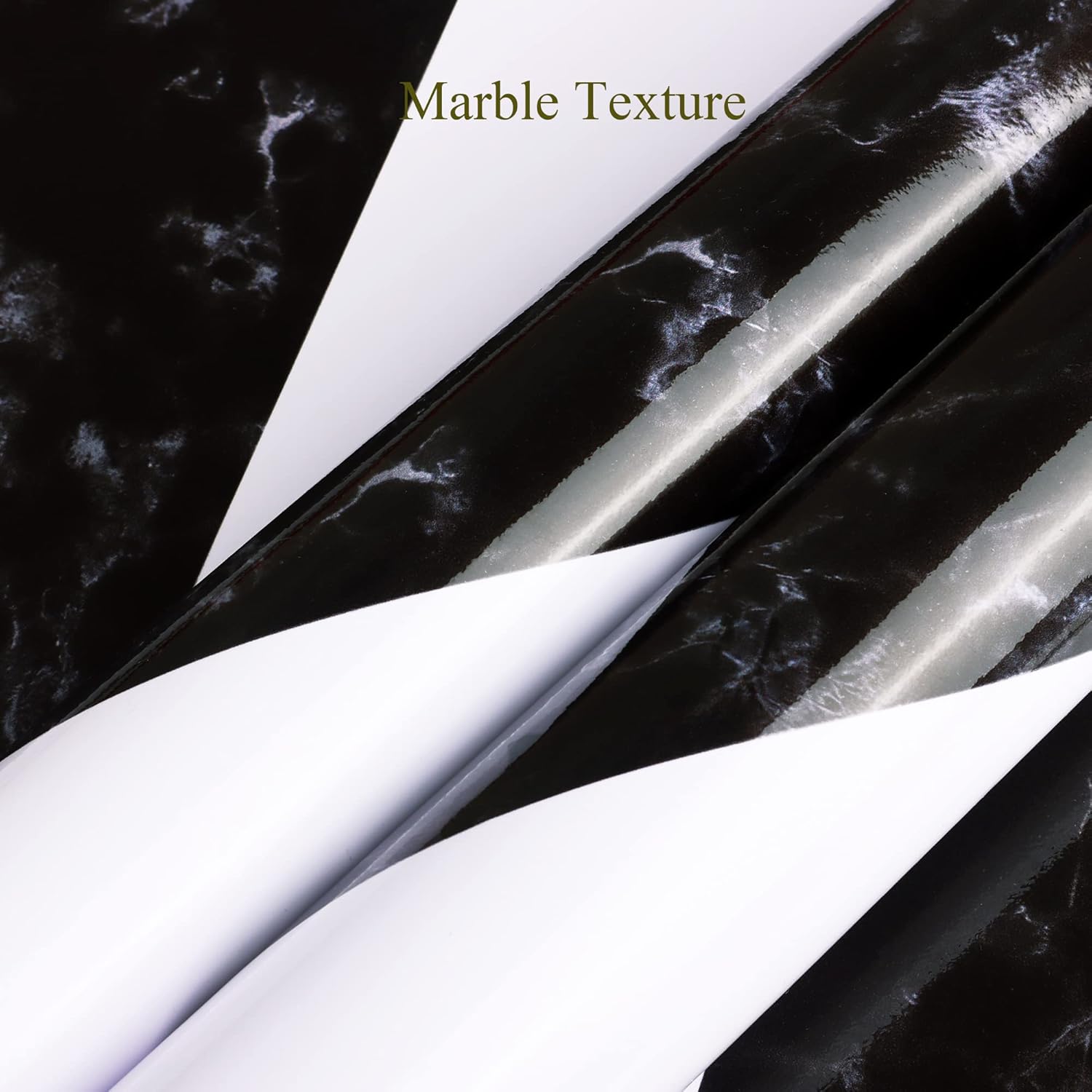 Kitico 16.1" x 197" Marble Black & White Peel and Stick Wallpaper - Waterproof Stripe Contact Paper - Removable Self Adhesive Decorative Wall Covering