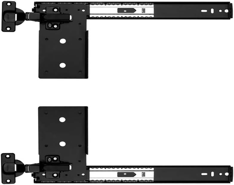 Knape & Vogt KV Pivot Door Slide Hardware Inset Application Self Closing 12 1/8" Slide Kit in Black Color