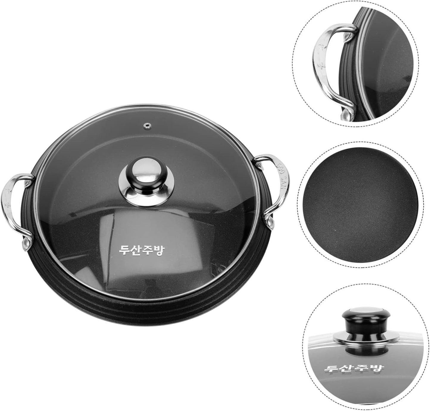 Korean Army Pot Aluminum Alloy Cooking Pot for Rice, Noodles, and Hot Pot