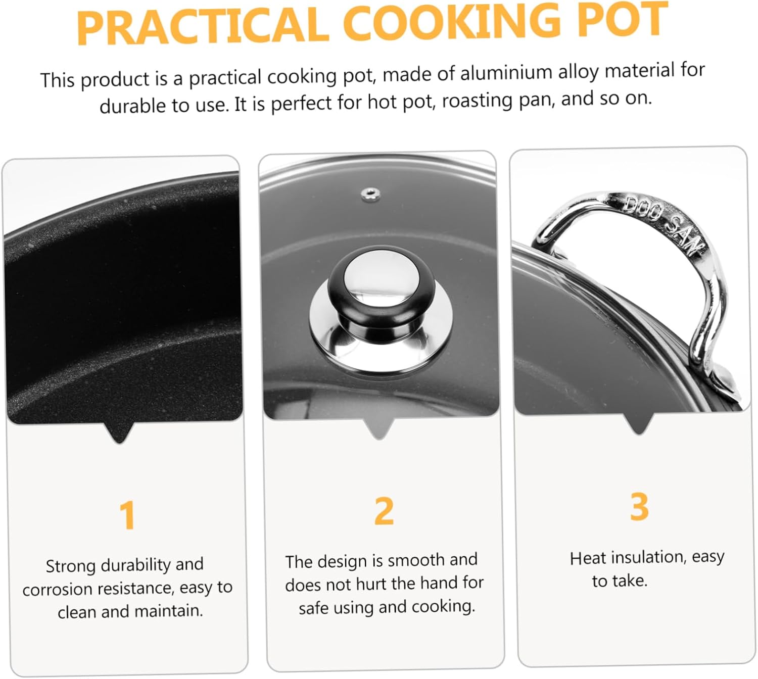 Korean Army Pot Aluminum Alloy Cooking Pot for Rice, Noodles, and Hot Pot