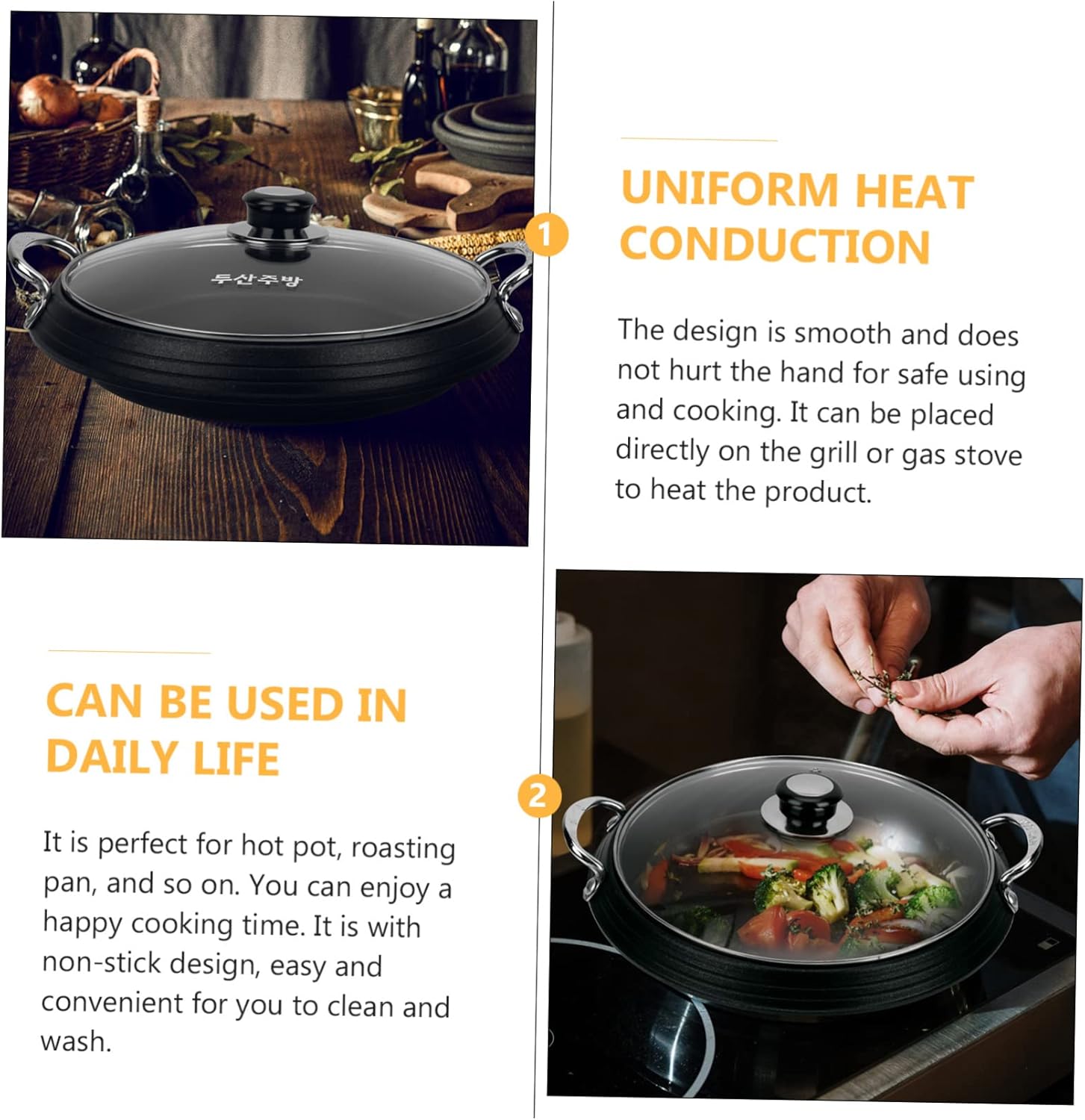 Korean Army Pot Aluminum Alloy Cooking Pot for Rice, Noodles, and Hot Pot