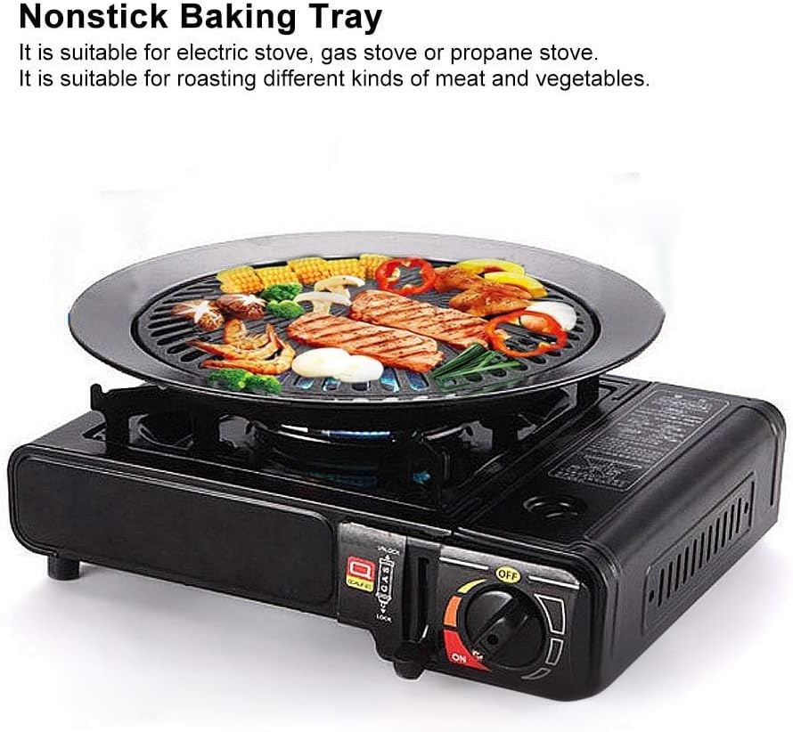 Korean BBQ Grill Pan Nonstick Stovetop Plate for Indoor Barbecue Roasting