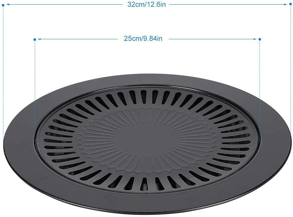 Korean BBQ Grill Pan Nonstick Stovetop Plate for Indoor Barbecue Roasting