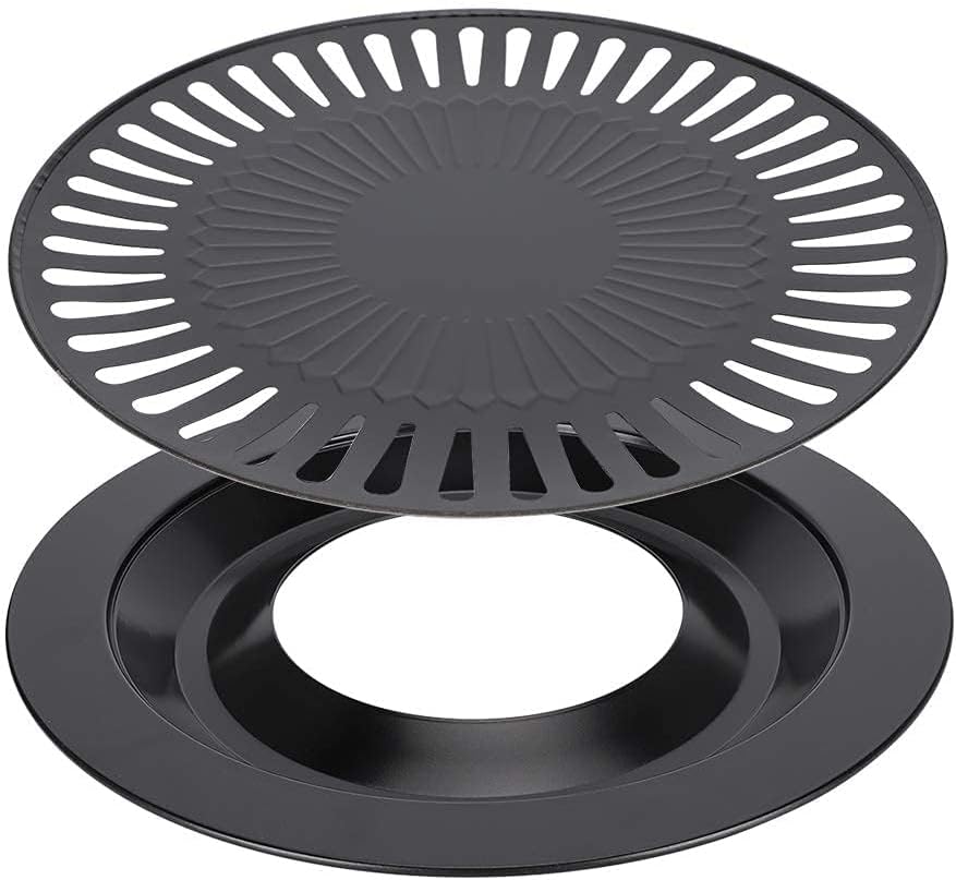Korean BBQ Grill Pan Nonstick Stovetop Plate for Indoor Barbecue Roasting