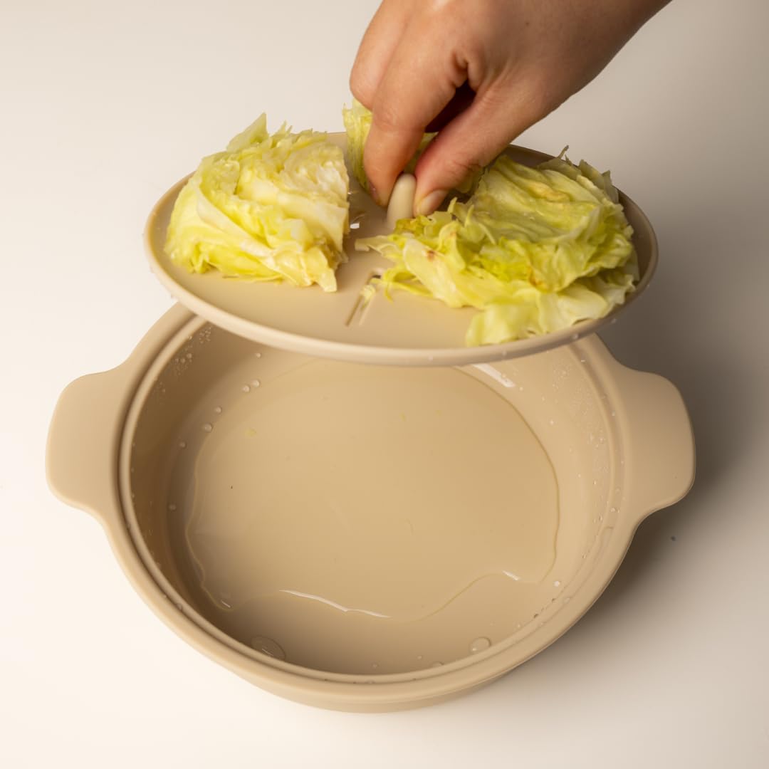 Korean Silicone Steamer with Basket, Dishwasher Safe, Microwave Cookware for Vegetables, Fish, and Dumplings