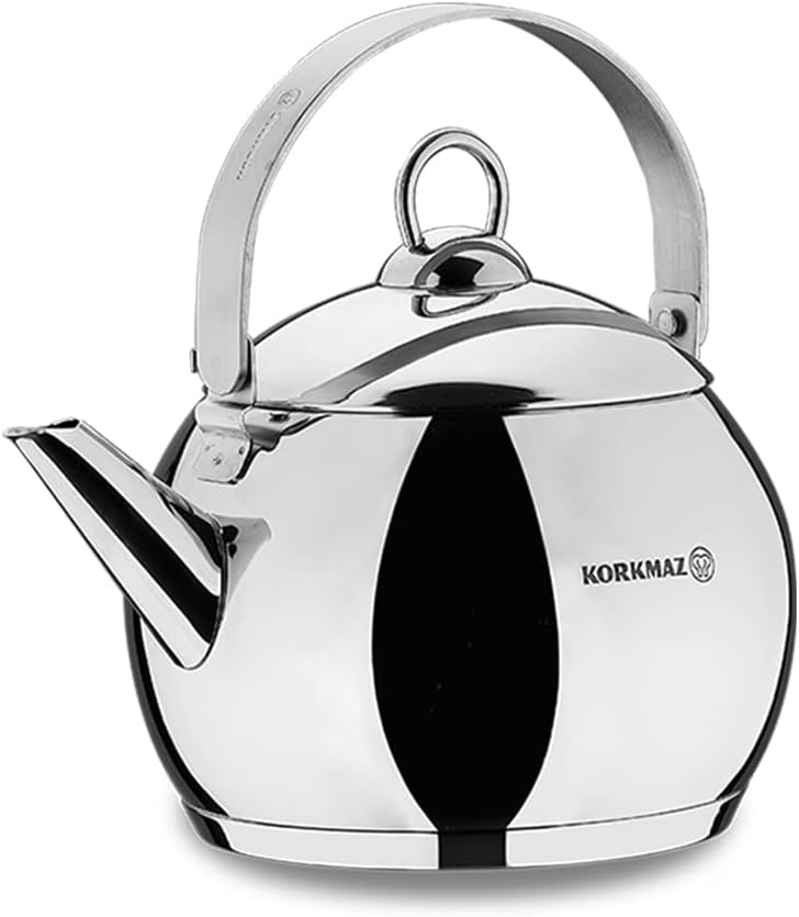 Korkmaz Tombik Stainless Steel Tea Kettle - 2.10 Quart Capacity