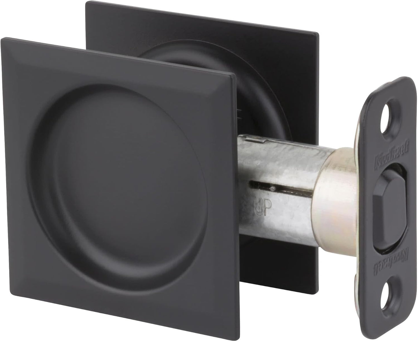 Kwikset 334SQT-514 Iron Black Finish Square Passage Pocket Door Lock - Durable and Stylish Security Solution - WildKart