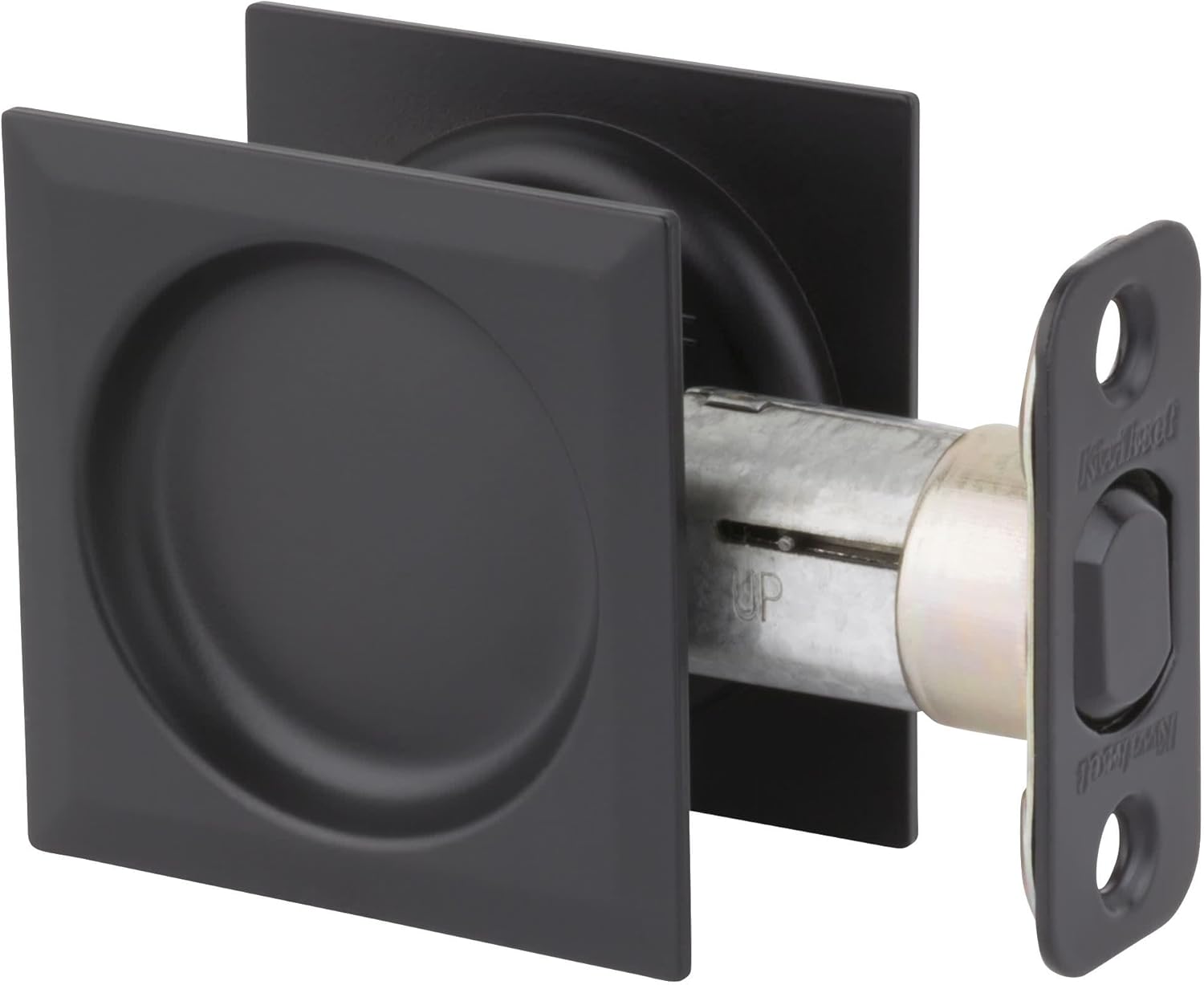 Kwikset 334SQT-514 Iron Black Finish Square Passage Pocket Door Lock - Durable and Stylish Security Solution - WildKart