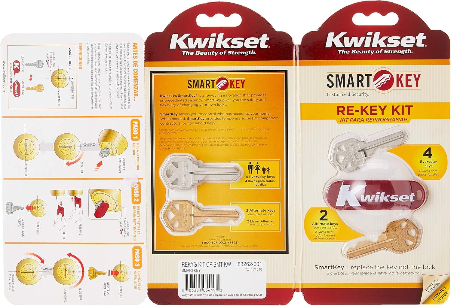 Kwikset 83262-001 SmartKey Re-keying Kit - Easy DIY Lock Re-key Solution - WildKart