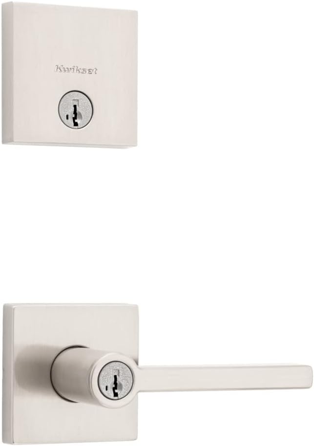Kwikset 991 Halifax SmartKey Entry Lever & Deadbolt Combo Pack with Microban - Satin Nickel