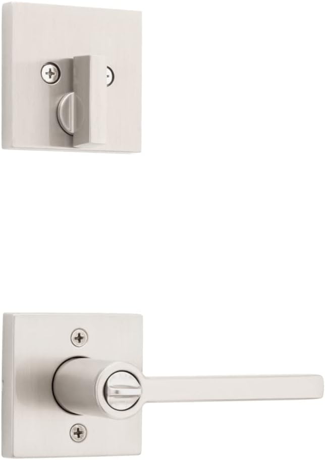 Kwikset 991 Halifax SmartKey Entry Lever & Deadbolt Combo Pack with Microban - Satin Nickel