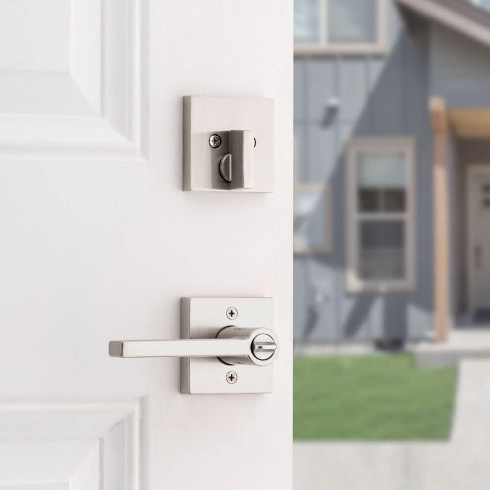 Kwikset 991 Halifax SmartKey Entry Lever & Deadbolt Combo Pack with Microban - Satin Nickel