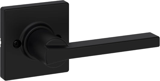 Kwikset Casey Dummy Door Handle, Single Sided Lever for Closets, French Double Doors, and Pantry, Matte Black Non-Turning Reversible Interior Push/Pull Lever, with Microban Protection (1 count) - WildKart