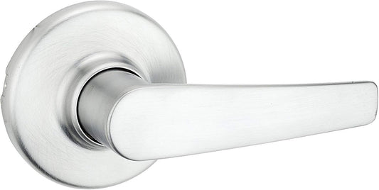 Kwikset Delta Passage Door Handle Lever for Closet and Hallway Doors, Reversible Non-Locking Satin Chrome