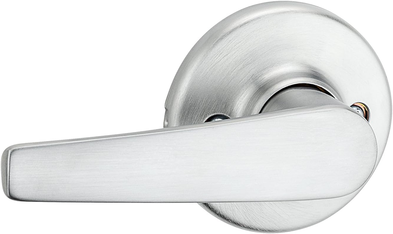 Kwikset Delta Passage Door Handle Lever for Closet and Hallway Doors, Reversible Non-Locking Satin Chrome