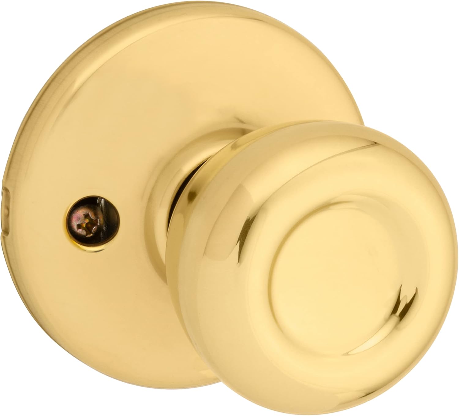Kwikset Tylo Interior Passage Door Knob in Polished Brass for Closet and Hallway Doors