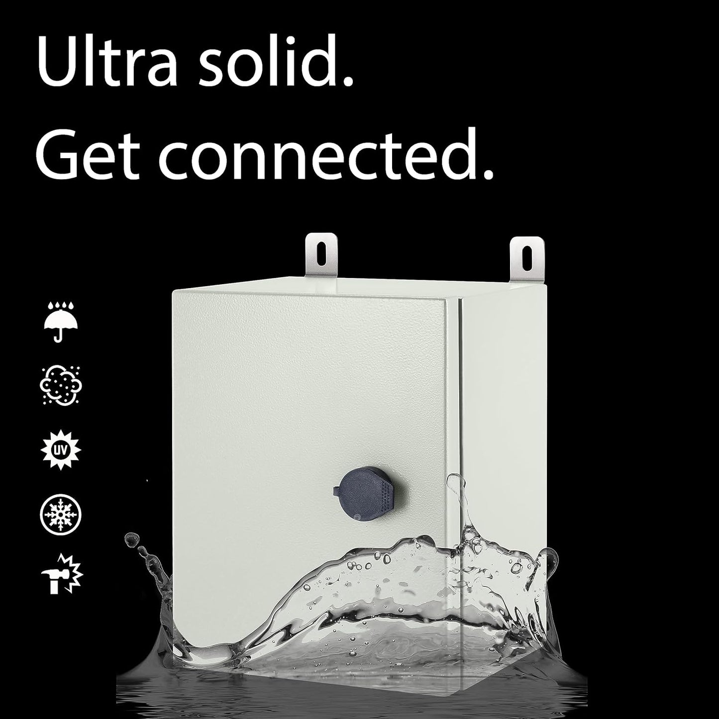 KWONONG IP65 Waterproof Metal Enclosure with Mounting Plate and Wall Bracket for Indoor/Outdoor Projects - 250×200×150mm