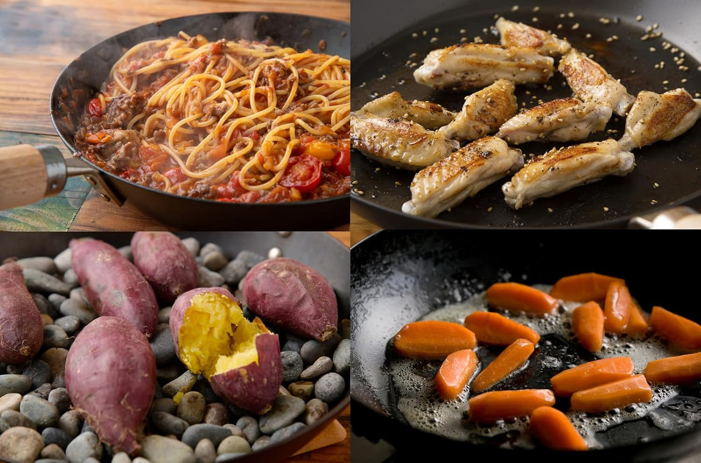 Kyoku Japan River Light J2326 Iron Frying Pan - 10.2 inches - Nitrided Iron Plate - IH Compatible & Rust Resistant - Made in Japan