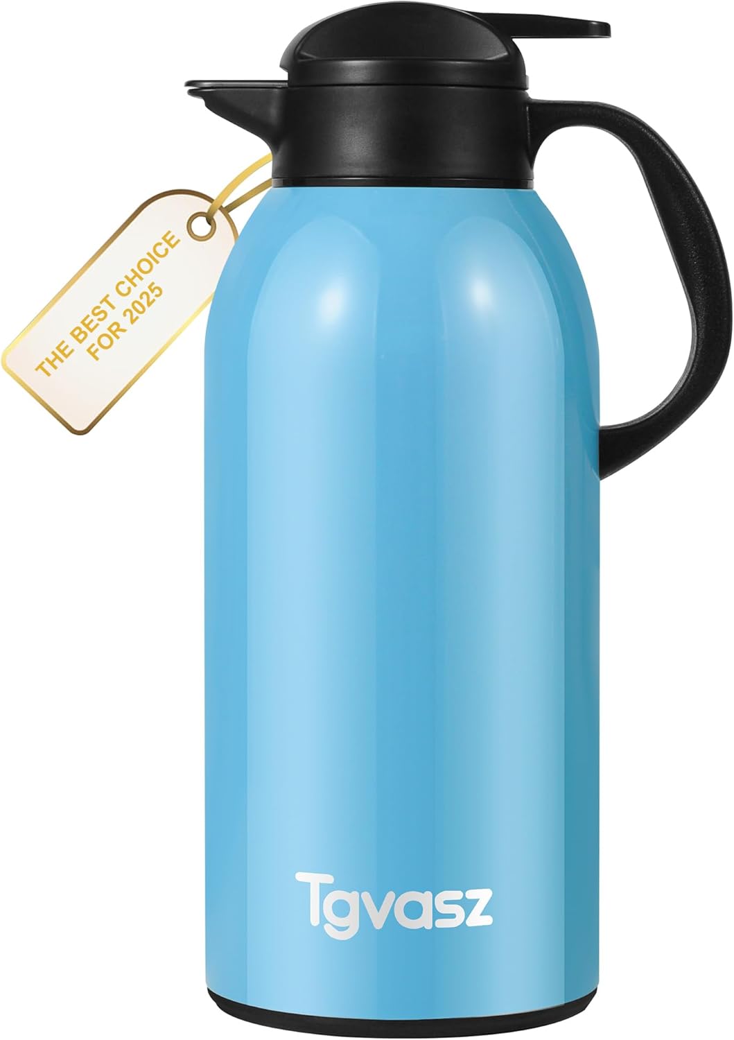 Large 102 oz Thermal Coffee Carafe - Insulated Stainless Steel Flask for Hot Liquids - Keeps Coffee Hot for 24 Hours - Ideal for Parties and Events - Blue Color