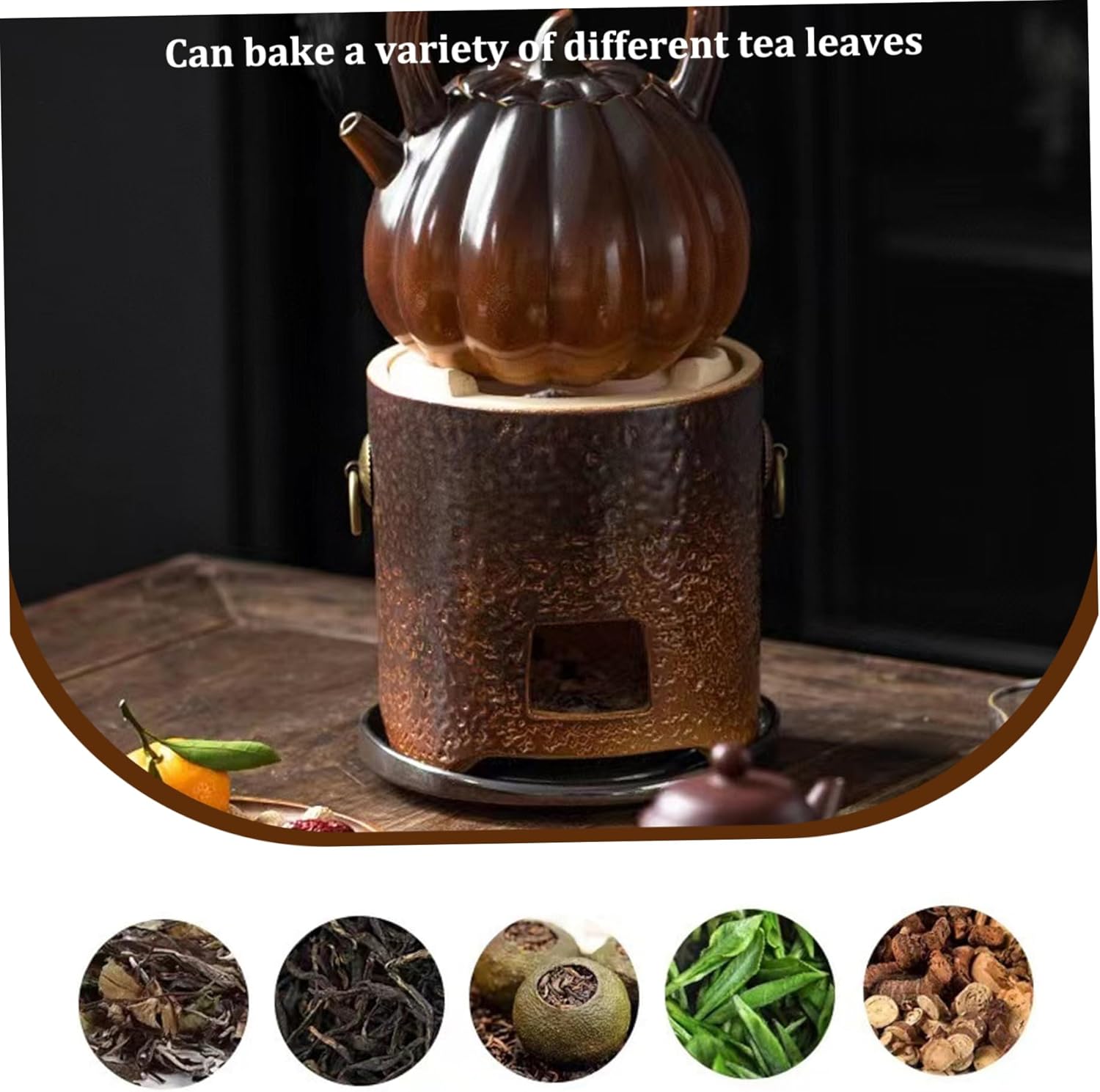 Large 1100ml Ceramic Pumpkin Teapot with Handle & Lid - Whistling Tea Kettle for Stove Top