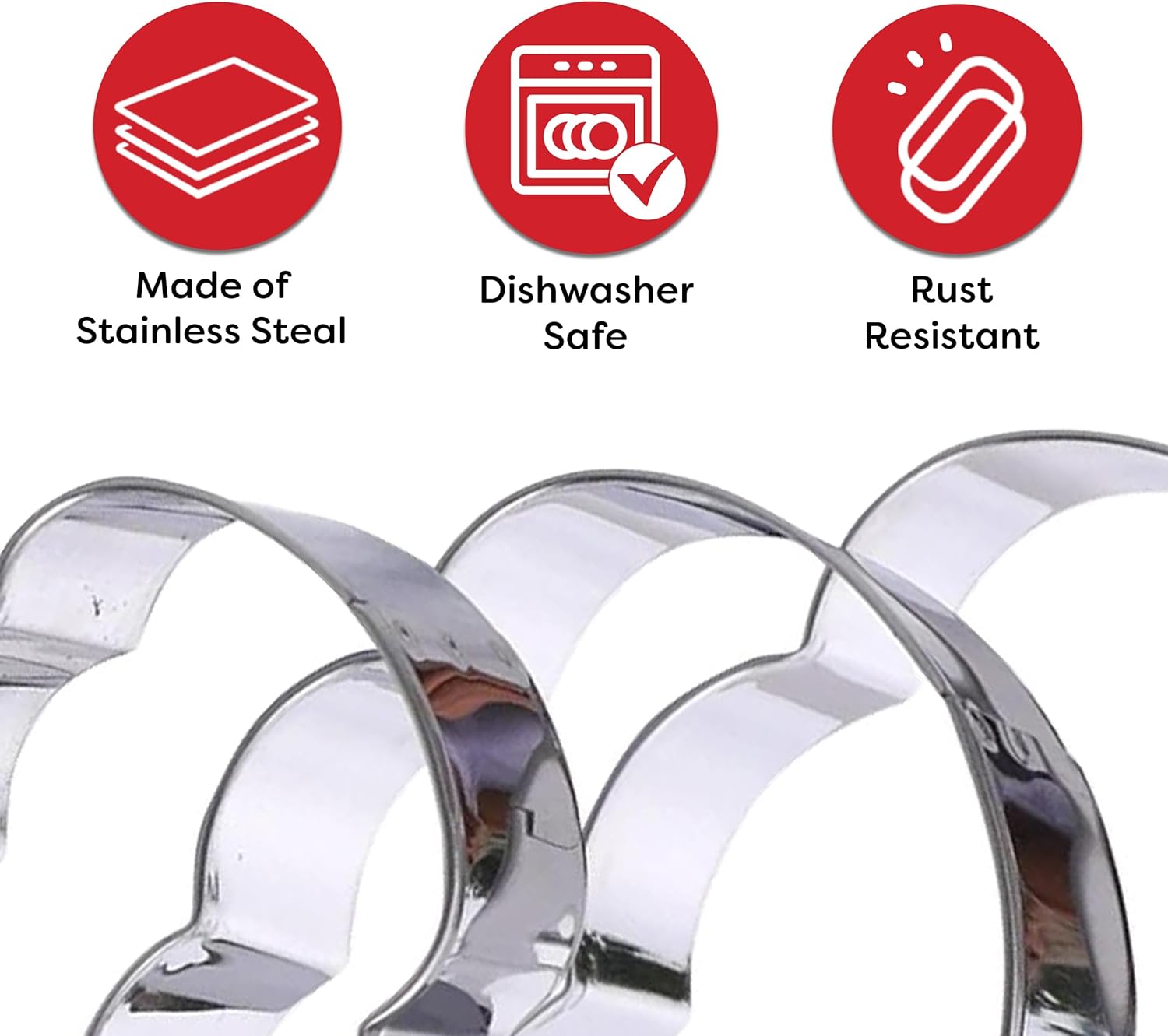 Large 3-Piece Pig Farm Animal Cookie Cutter Set - Premium Stainless Steel, Dishwasher Safe - Sweet Cookie Crumbs