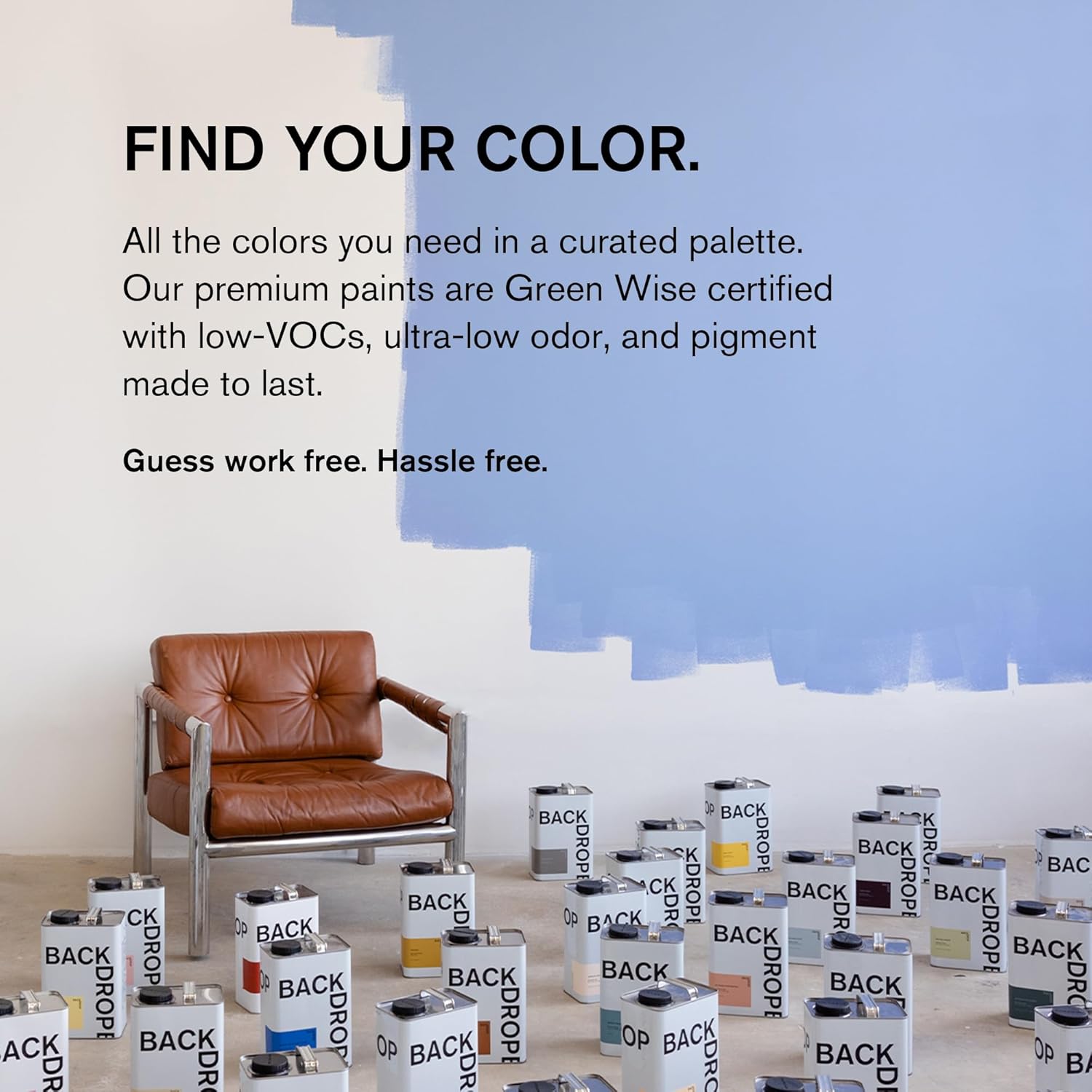 Large Adhesive Paint Swatch in PALO SANTO Earthy Yellow-Beige 12" x 12" - Premium Interior Paint Sample