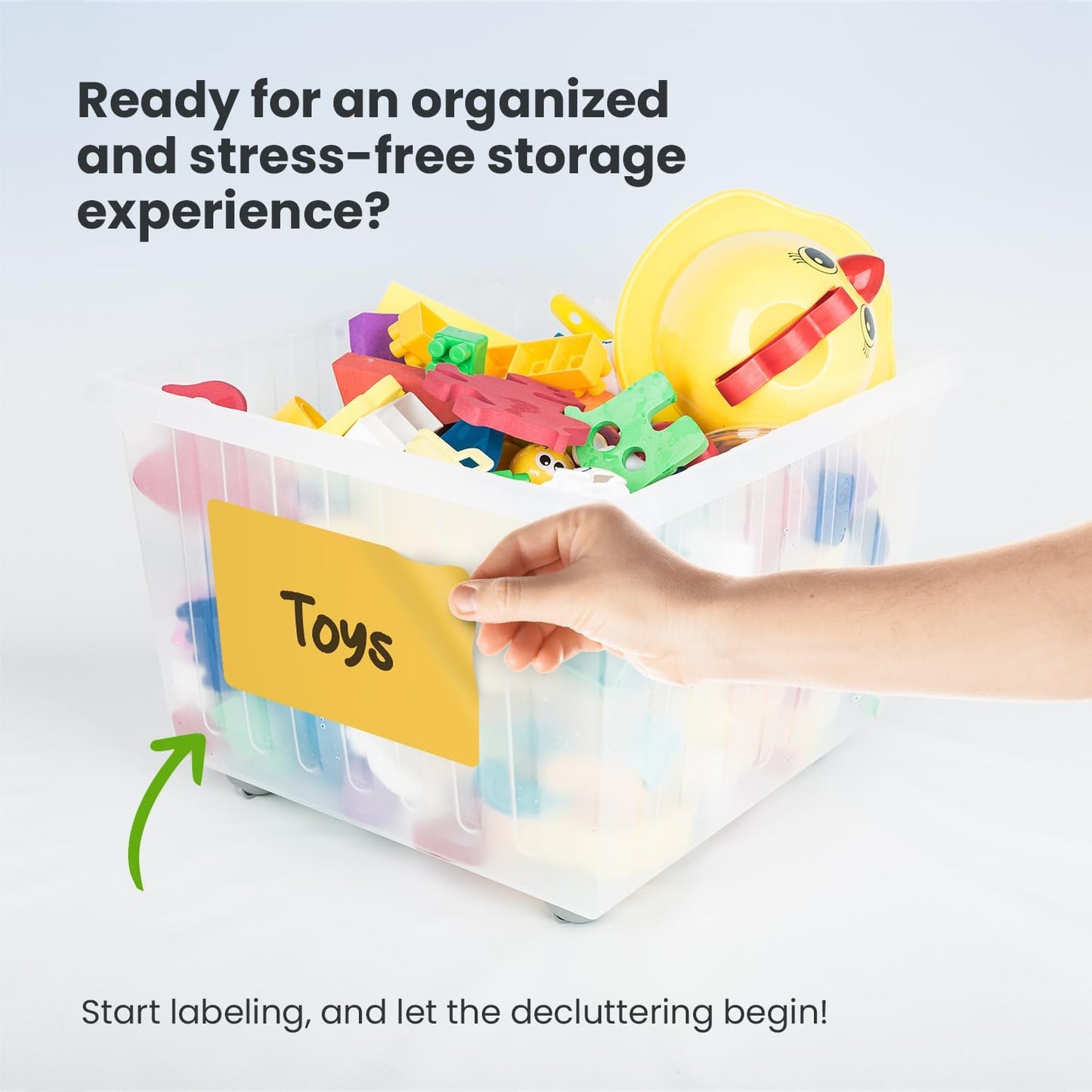 Large Bin Labels for Storage Bins (50 6x4) - Organize Pantry & Crafts - Removable Moving Labels - Labels for Storage Organization